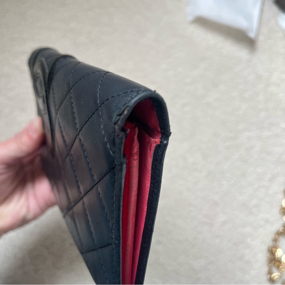 Chanel Cambon black and pink leather wallet with COA - Picture 5 of 15